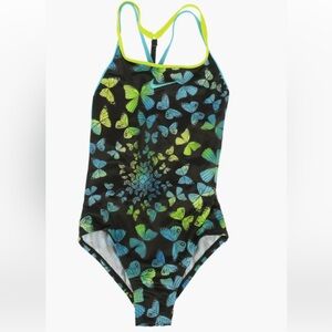 Girls Nike butterfly swimsuit size large.